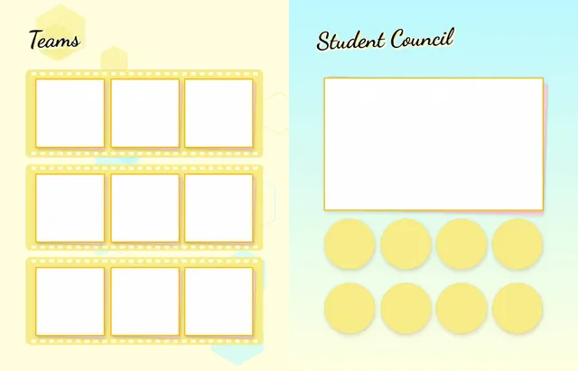 Busy Bees template, pages 40 and 41