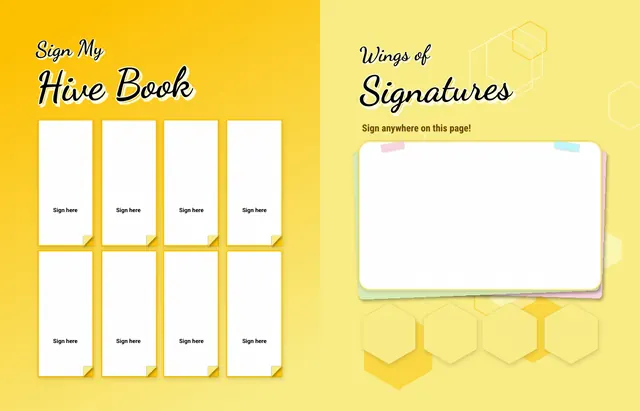 Busy Bees template, pages 48 and 49