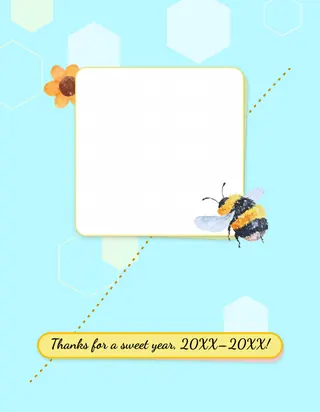 Busy Bees template, back cover