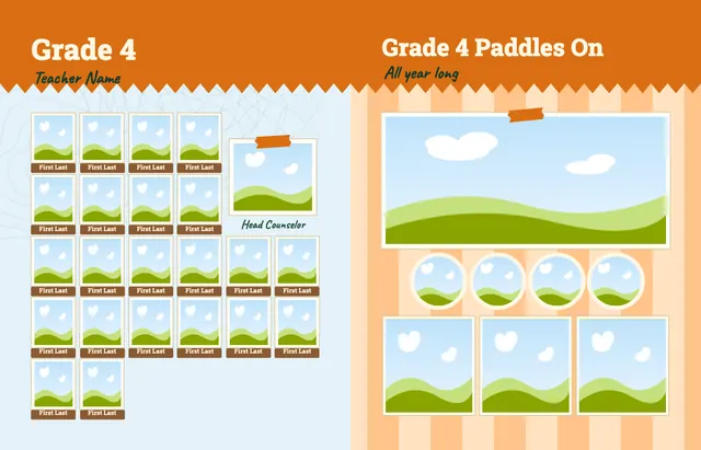 Camp Adventure template, pages 18 and 19