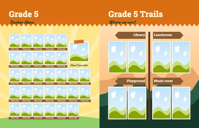 Camp Adventure template, pages 20 and 21