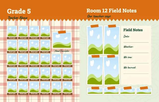 Camp Adventure template, pages 22 and 23
