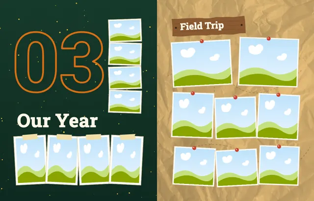 Camp Adventure template, pages 24 and 25