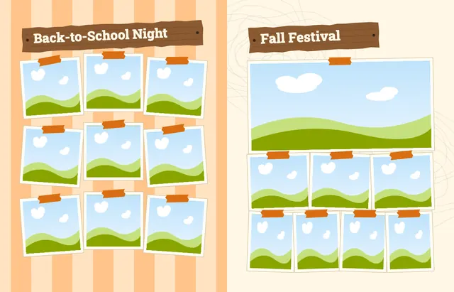 Camp Adventure template, pages 26 and 27