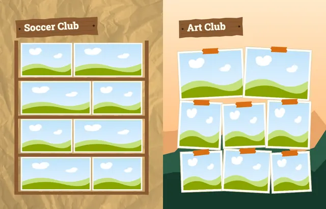 Camp Adventure template, pages 40 and 41