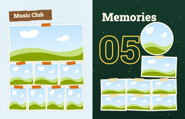 Camp Adventure template, pages 42 and 43
