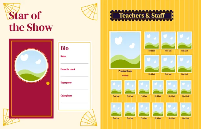 Center Stage template, pages 6 and 7
