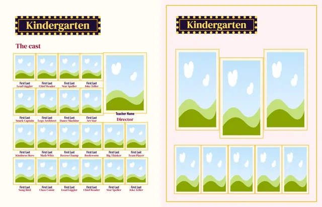 Center Stage template, pages 10 and 11