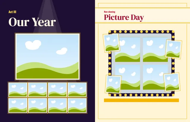 Center Stage template, pages 24 and 25