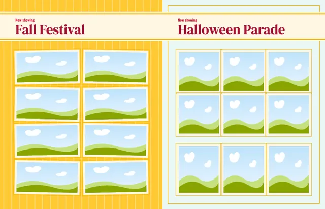 Center Stage template, pages 26 and 27