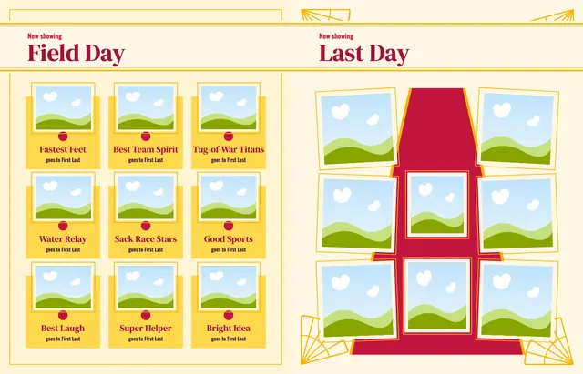 Center Stage template, pages 36 and 37