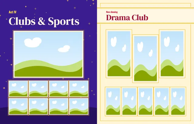 Center Stage template, pages 38 and 39