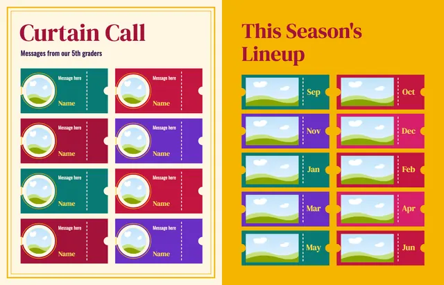 Center Stage template, pages 44 and 45