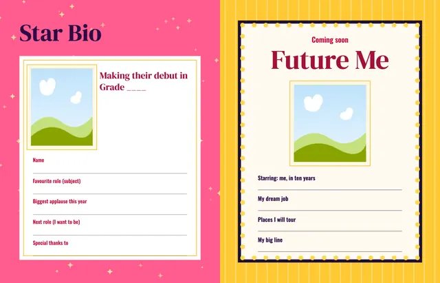 Center Stage template, pages 46 and 47