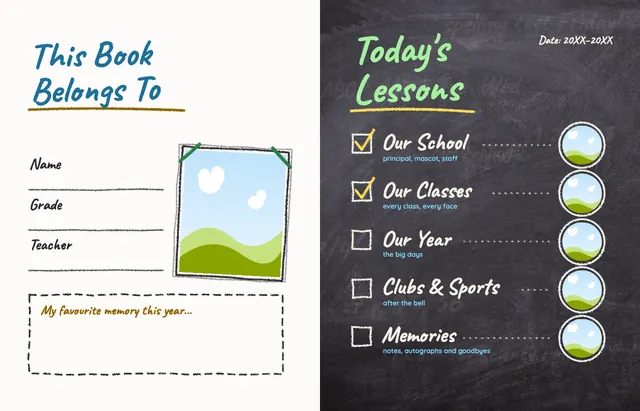 Chalk It Up template, pages 2 and 3
