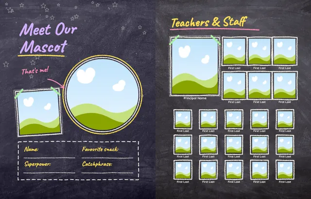 Chalk It Up template, pages 6 and 7