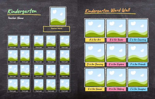 Chalk It Up template, pages 10 and 11