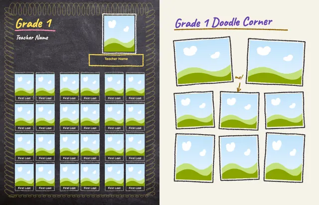 Chalk It Up template, pages 12 and 13