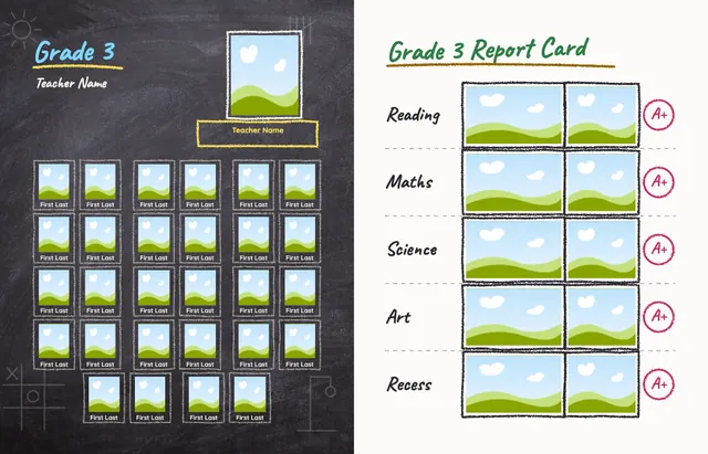 Chalk It Up template, pages 16 and 17