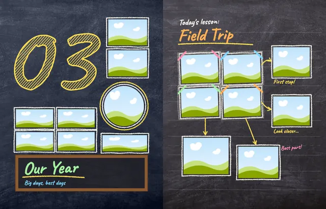 Chalk It Up template, pages 24 and 25