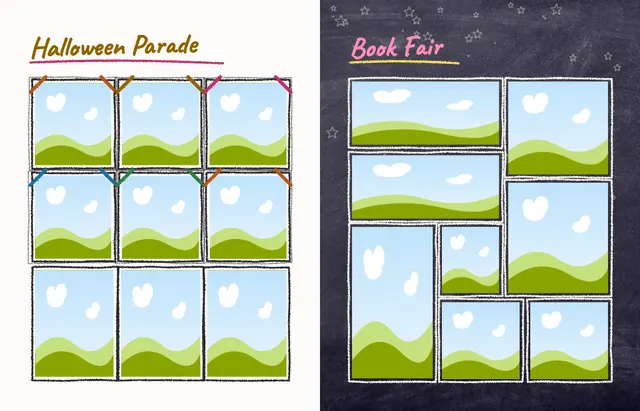 Chalk It Up template, pages 28 and 29