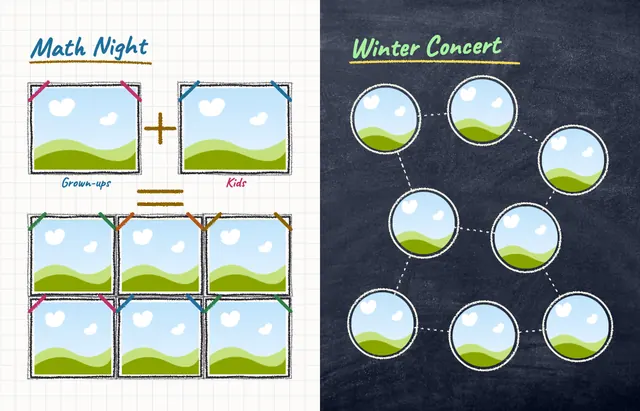 Chalk It Up template, pages 30 and 31