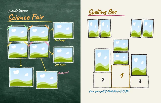 Chalk It Up template, pages 32 and 33