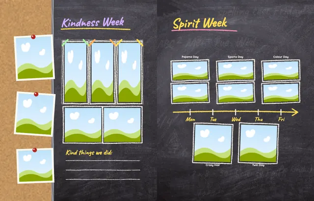 Chalk It Up template, pages 34 and 35