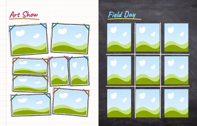 Chalk It Up template, pages 36 and 37