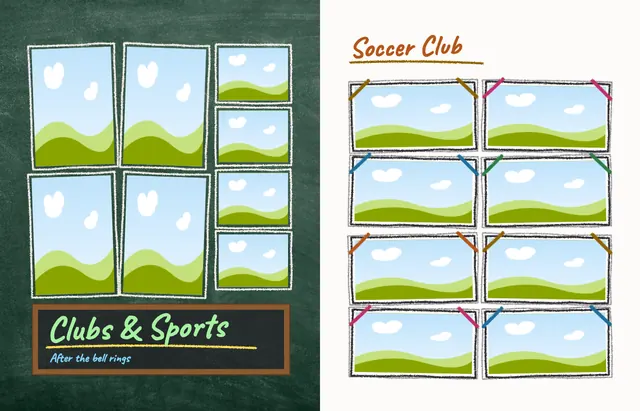 Chalk It Up template, pages 38 and 39