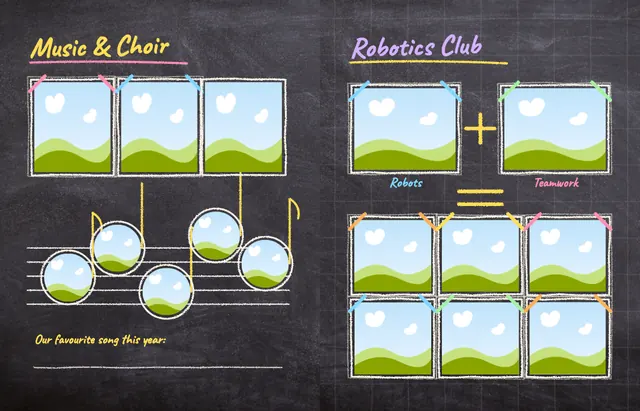 Chalk It Up template, pages 40 and 41
