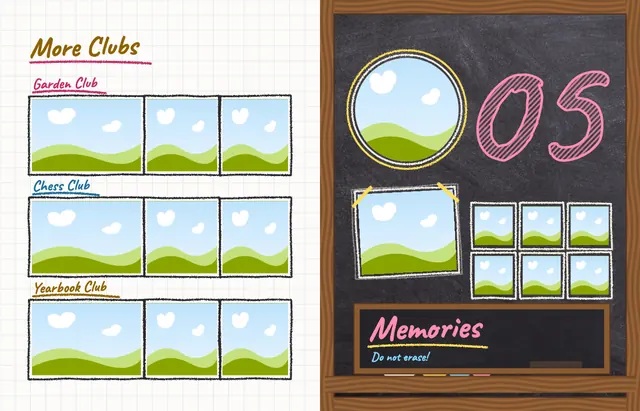 Chalk It Up template, pages 42 and 43