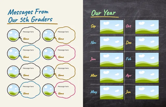 Chalk It Up template, pages 44 and 45