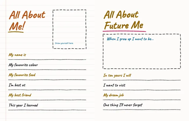 Chalk It Up template, pages 46 and 47