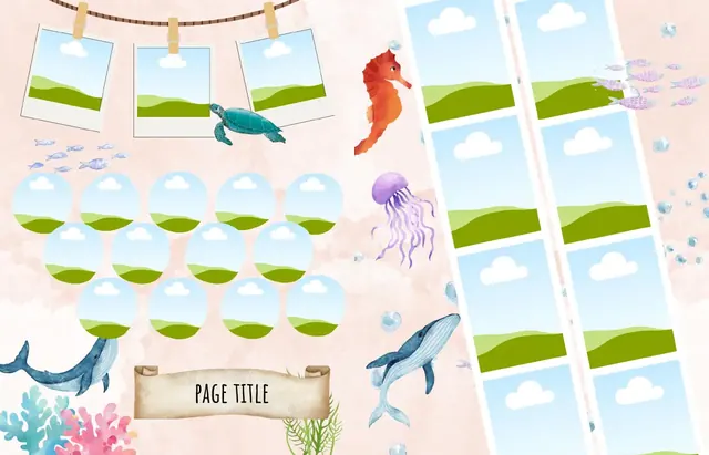 Colorful Journeys template, pages 4 and 5