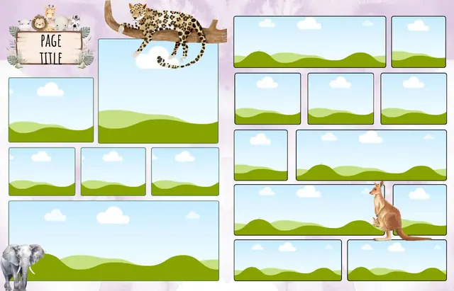 Colorful Journeys template, pages 12 and 13