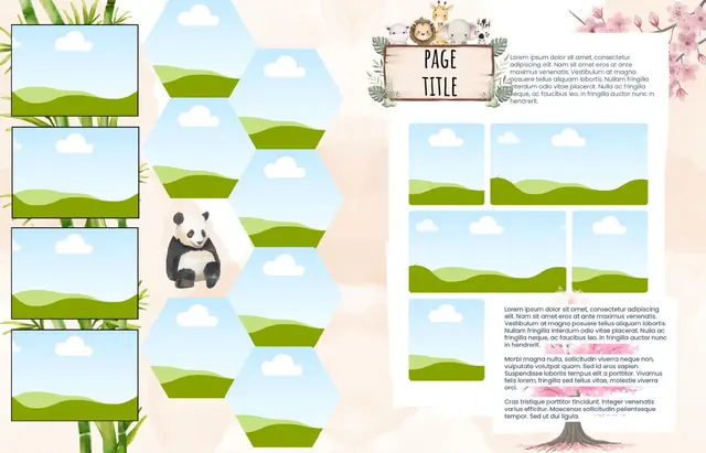 Colorful Journeys template, pages 20 and 21