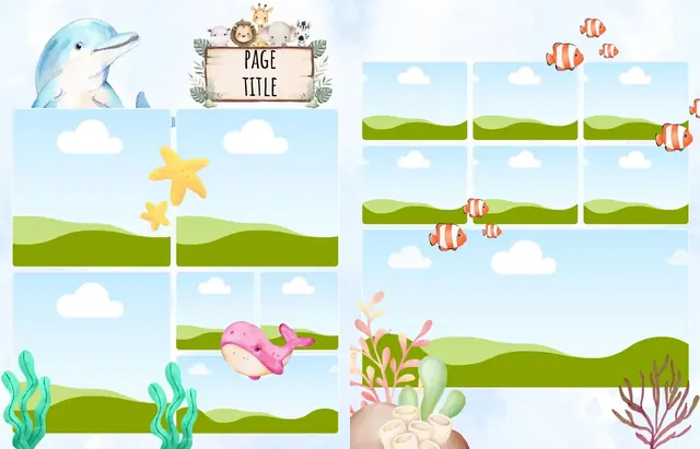 Colorful Journeys template, pages 42 and 43