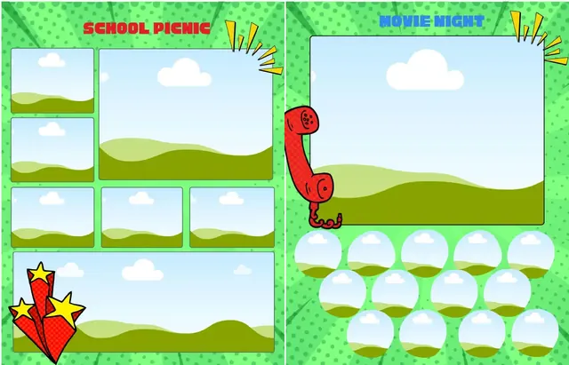 Comic Book template, pages 32 and 33