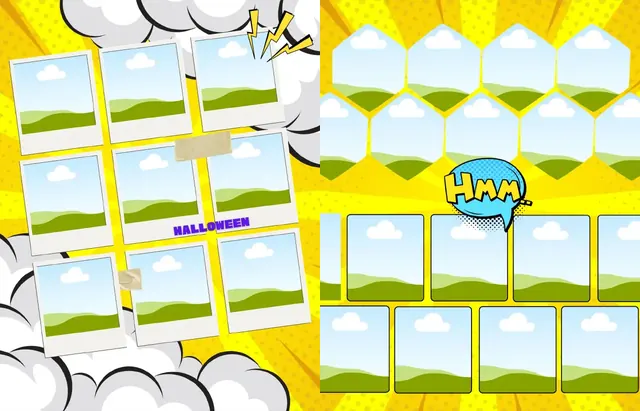Comic Book template, pages 36 and 37