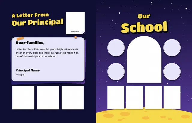Cosmic Classroom template, pages 4 and 5