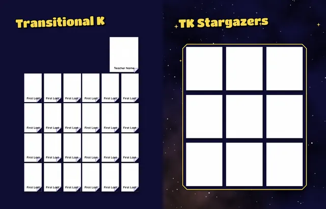 Cosmic Classroom template, pages 10 and 11