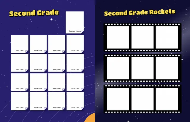 Cosmic Classroom template, pages 16 and 17