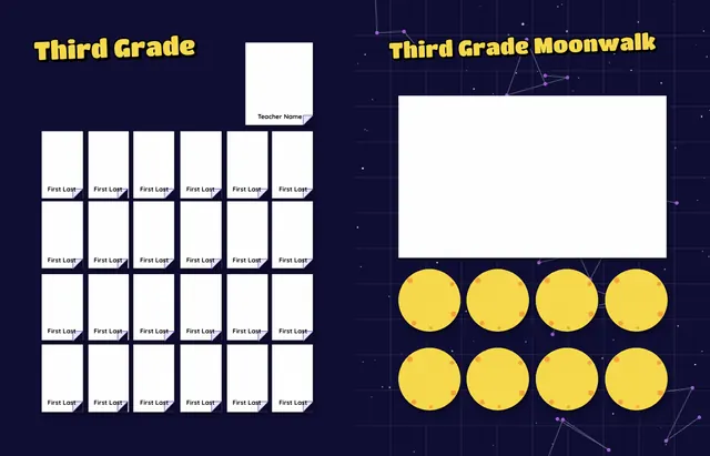 Cosmic Classroom template, pages 18 and 19