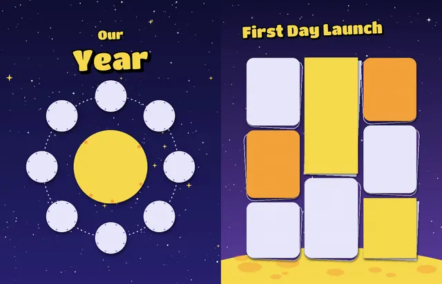 Cosmic Classroom template, pages 24 and 25