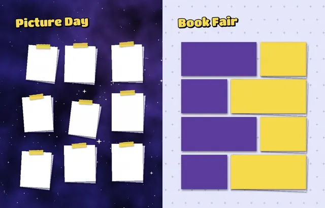 Cosmic Classroom template, pages 26 and 27