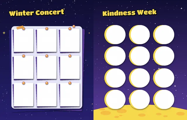 Cosmic Classroom template, pages 32 and 33