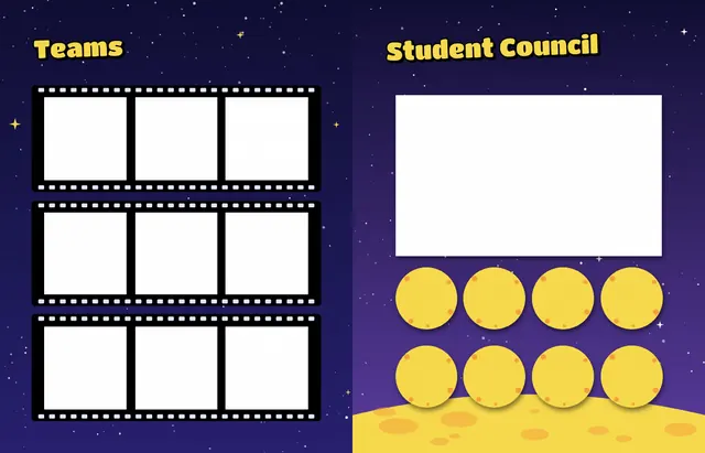 Cosmic Classroom template, pages 40 and 41