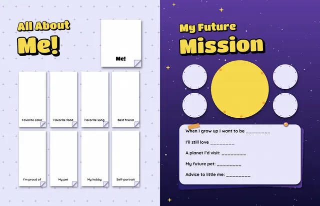 Cosmic Classroom template, pages 46 and 47