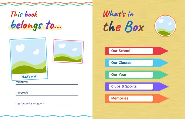 Crayon Box template, pages 2 and 3